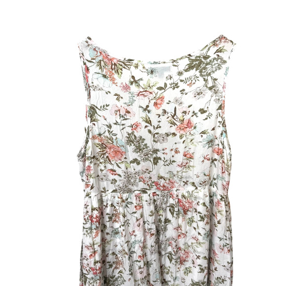 Frye Button Front Midi Dress Sleeveless Scoop Neck Floral Folk Garden Size XL - Picture 12 of 12